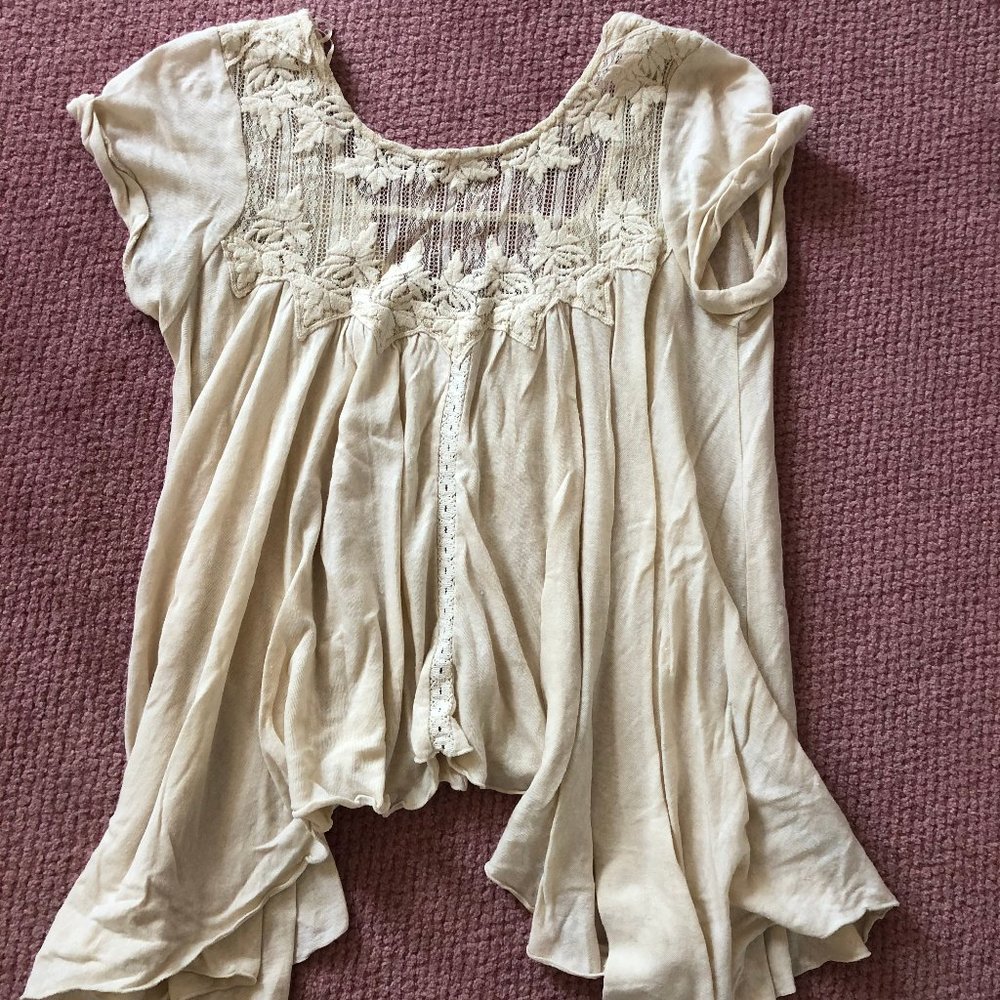 Free People Lace-Trimmed Top
